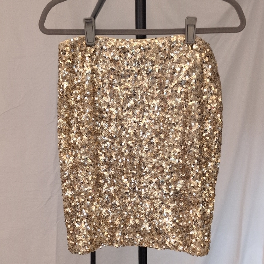 Aqua Gold Sequin Pencil Skirt